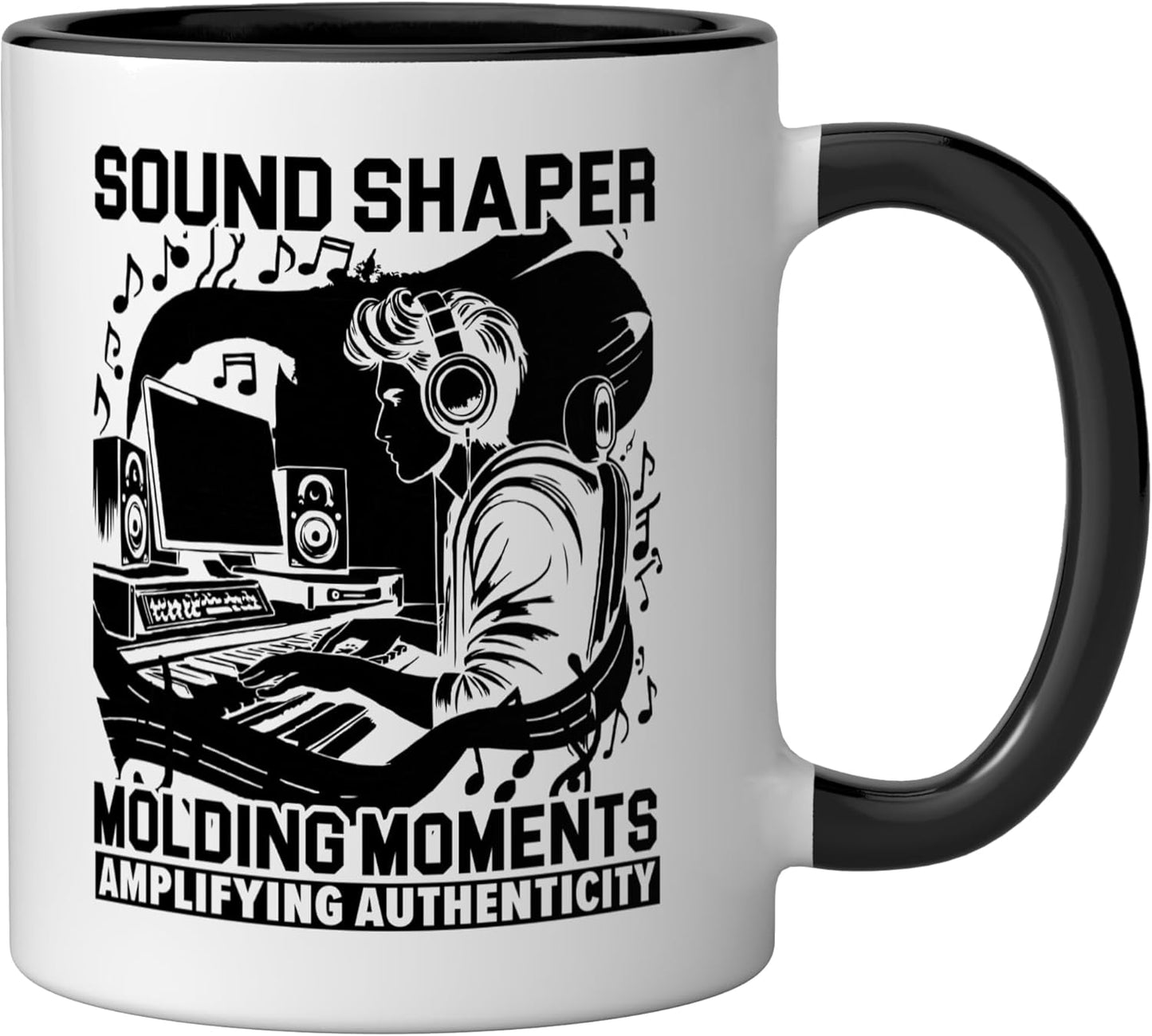 Taza Cerámica Ingeniero Sonido Negro/Blanco