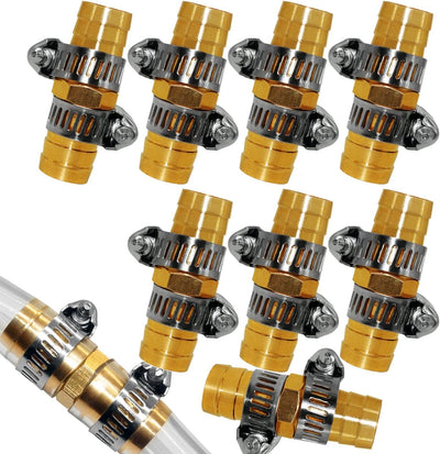 Kit reparación manguera jardín 8 pzas latón 16 abrazaderas inox