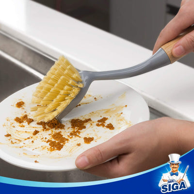 Cepillo platos mango bambú 2 Pzas