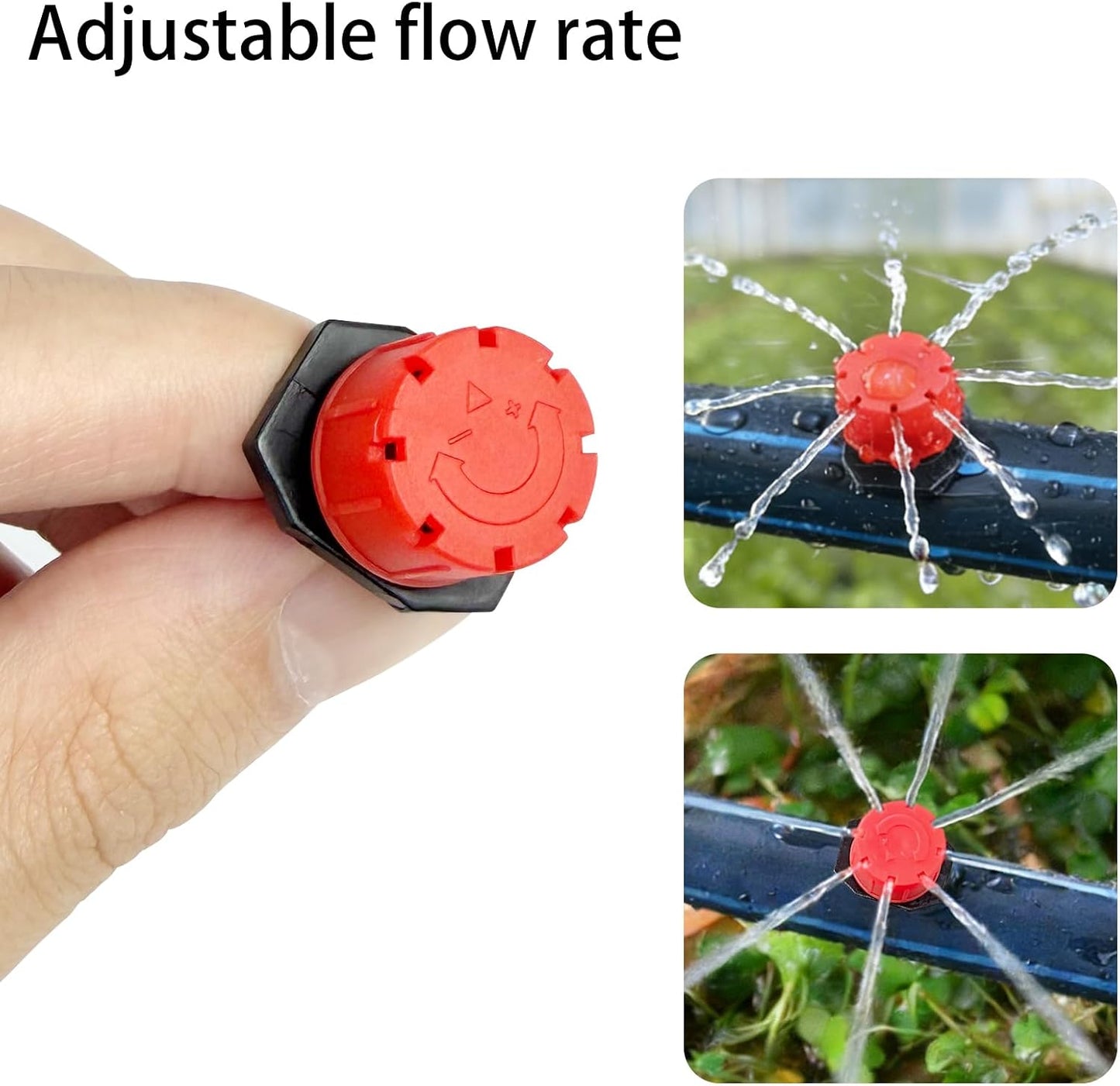 100 Emisores Riego 1/4pulg Ajustables Rojo