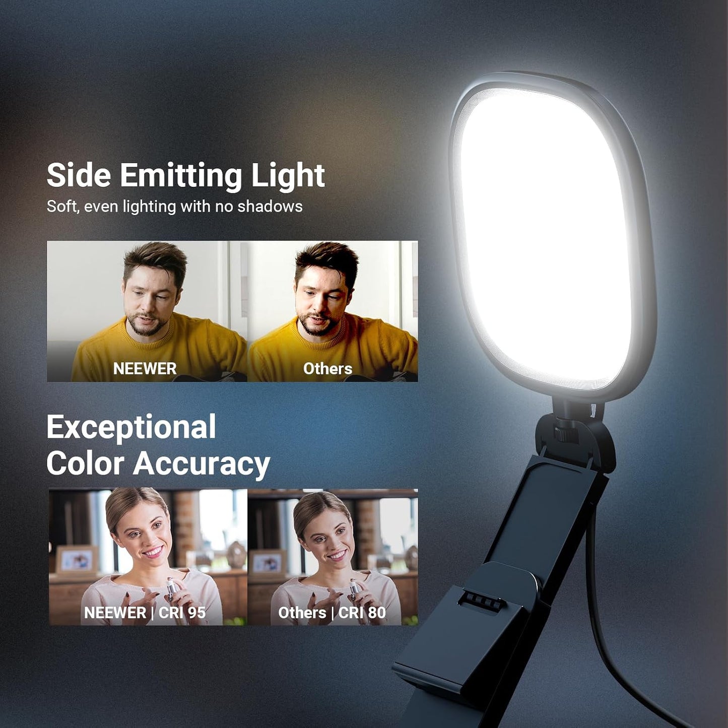 Lámpara LED USB 5pulg CRI95 soporte escritorio multifunción
