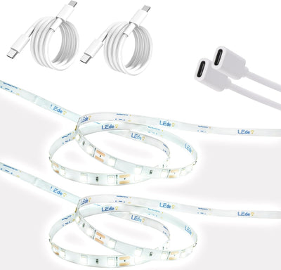 Tira luces LED USB C 12V 16.4pies iluminación cocina TV caravana