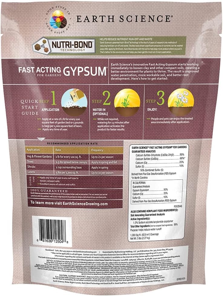 Yeso rápido 5lb con calcio Nutri-Bond para suelo