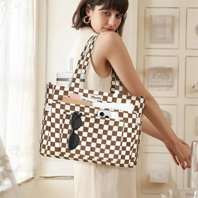 Bolsa de hombro pana gran capacidad con bolsillo taza