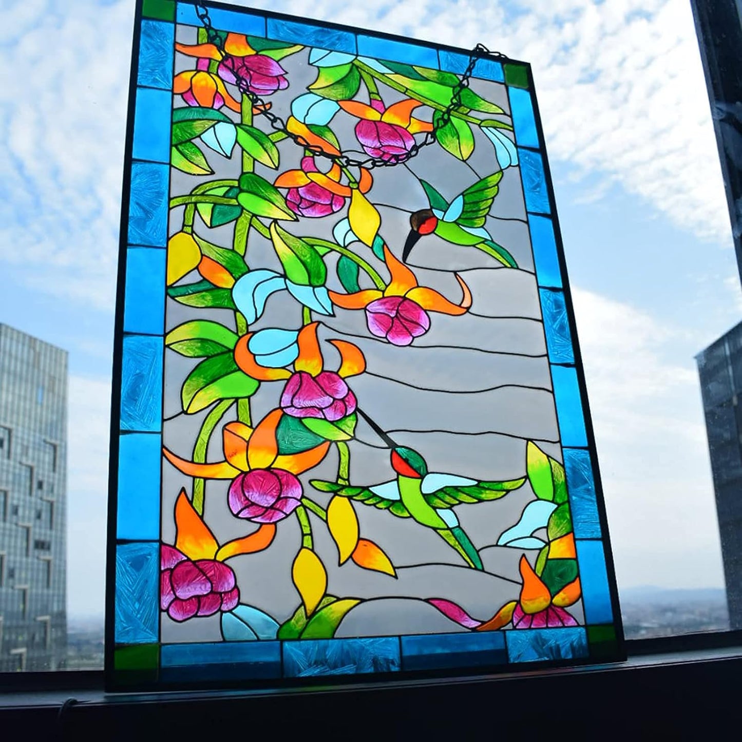 Colgador cristal colibrí 10x15pulg panel atrapasoles