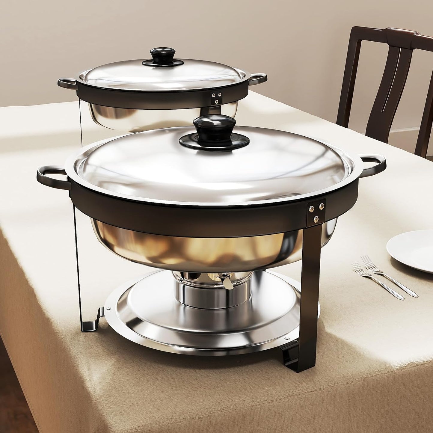 Set 2 Pzas Chafer Acero Inox 5qt Redondo Catering