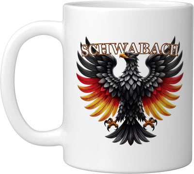 Taza cerámica Schwabach Alemania souvenir blanco
