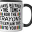 Taza de cerámica negra/blanca sin explicaciones