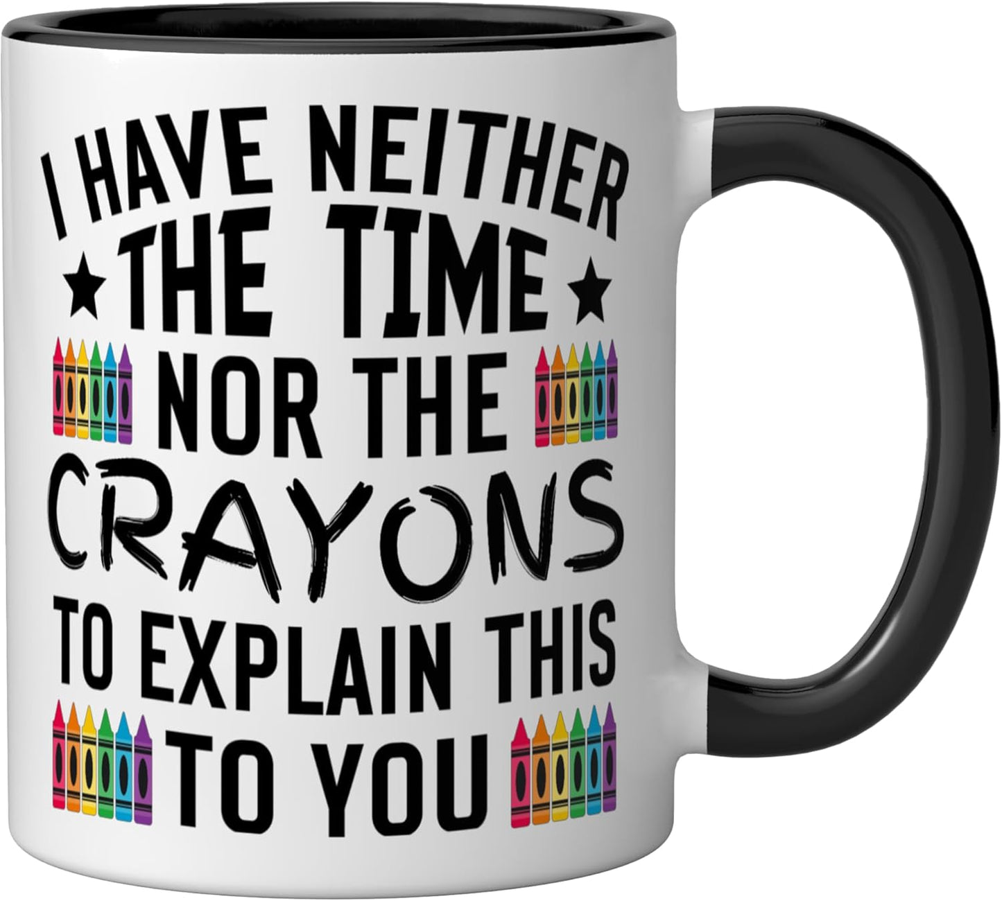 Taza de cerámica negra/blanca sin explicaciones