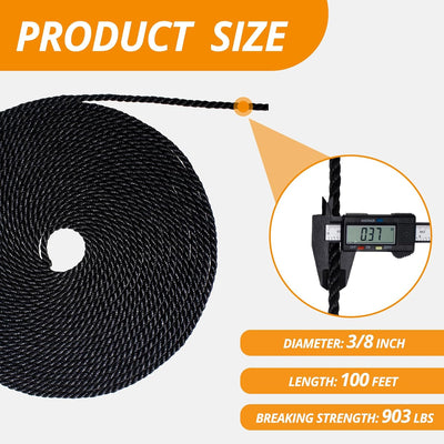 Cuerda polietileno trenzada 3/8pulg 100ft resistente