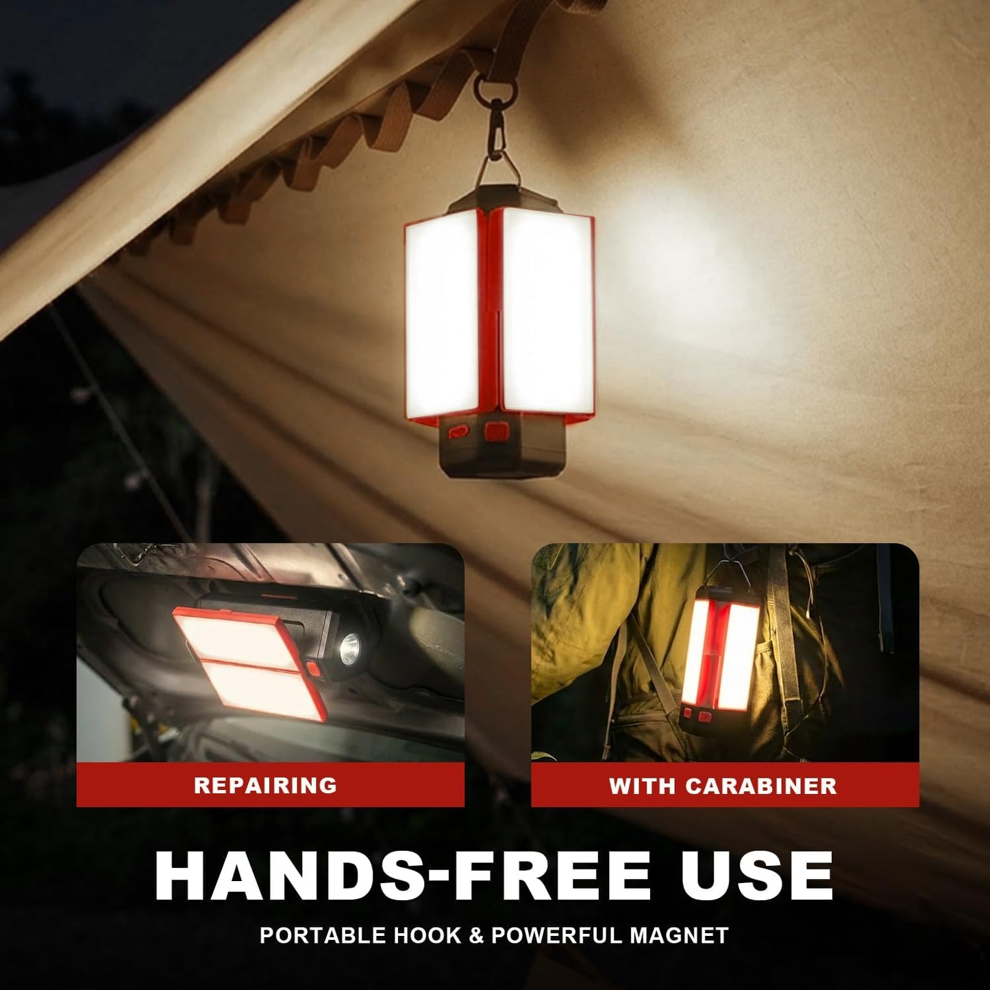 Luz magnética manos libres recargable 1200lm plegable 300°
