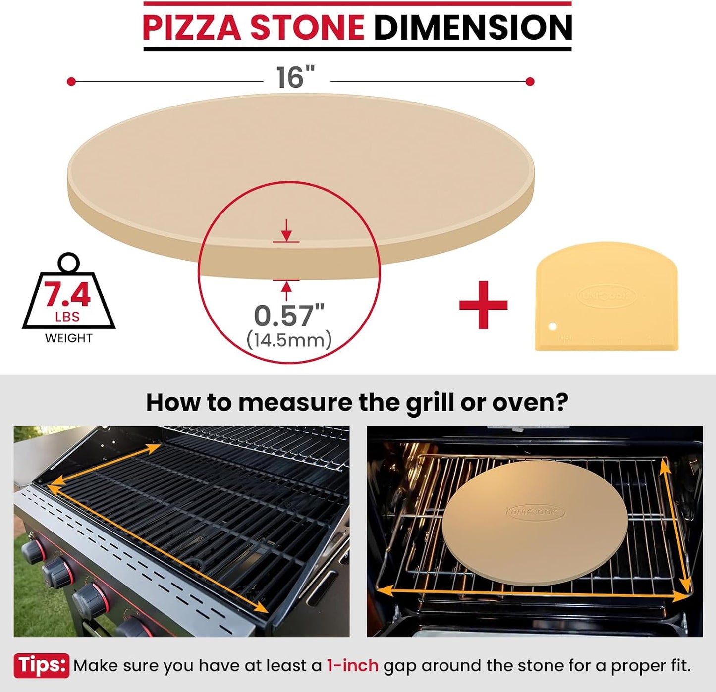 Piedra para hornear pizza 10-16pulg horno parrilla