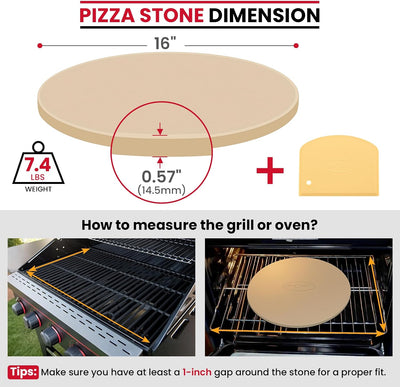 Piedra para hornear pizza 10-16pulg horno parrilla
