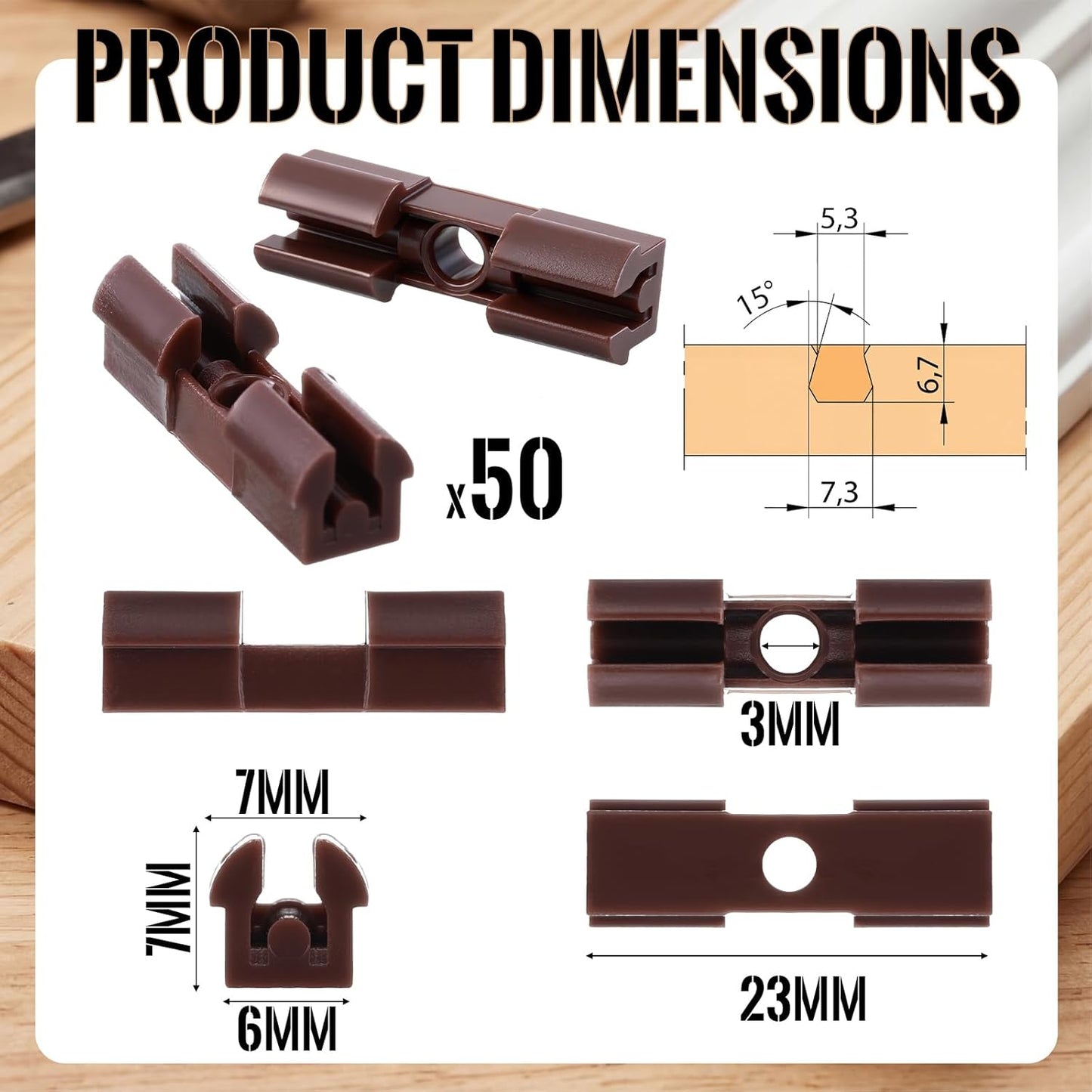 50 Clips Conector Cola Milano Invisible Carpintería Madera