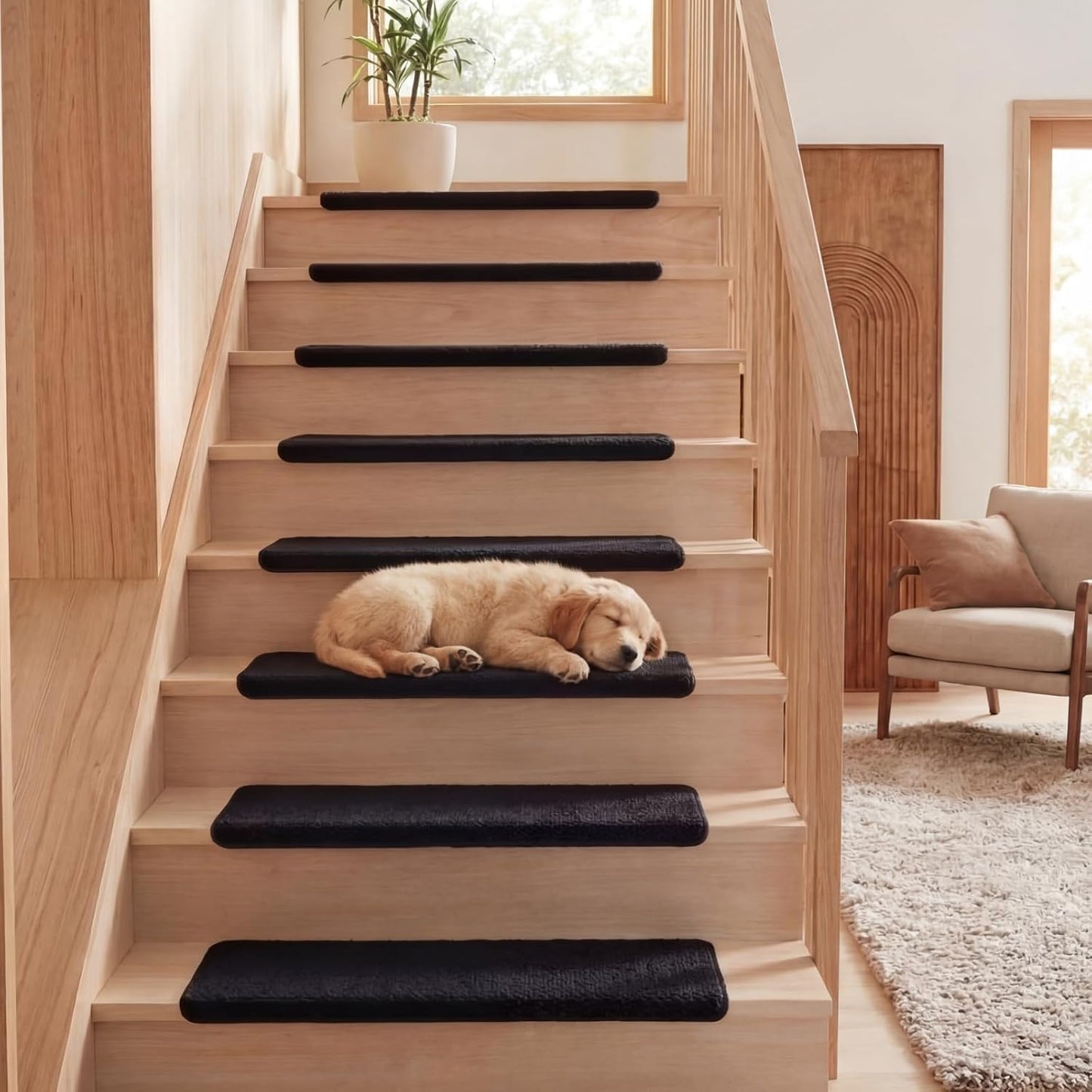 15 Alfombras Antiderrap Escaleras Madera Negro