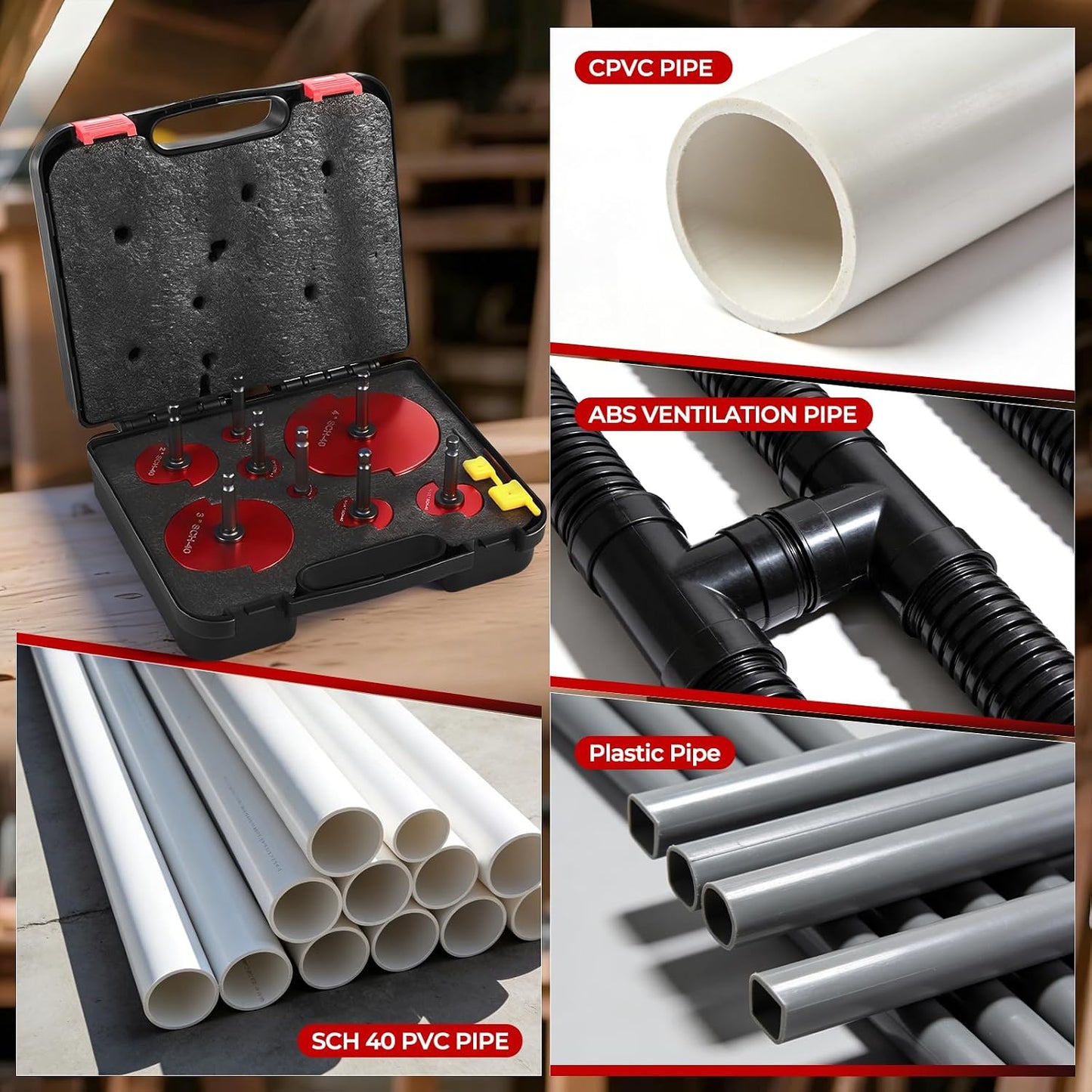 Kit escariador PVC doble hoja 1/2-4 pulg