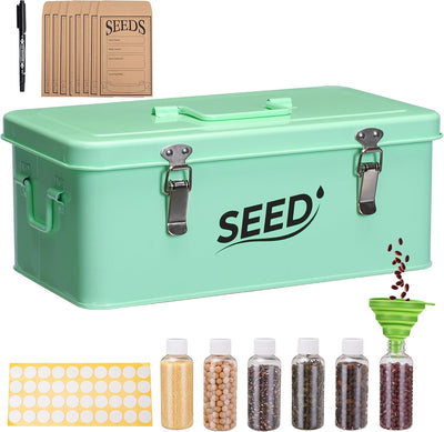 Contenedor semillas metal con tapa 12 botellas 20pulg