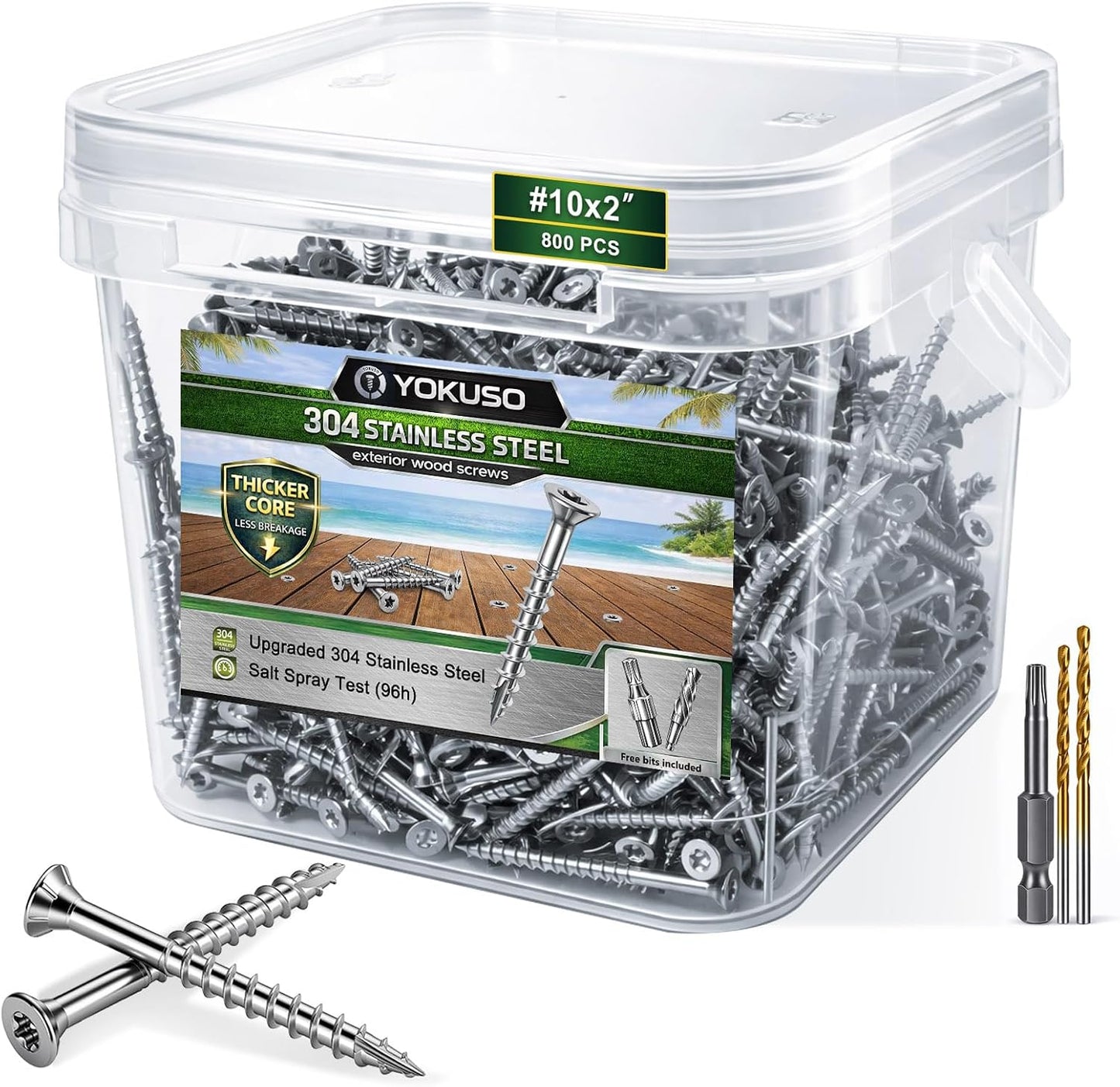 Tornillos acero inox 304 para madera T25 800uds