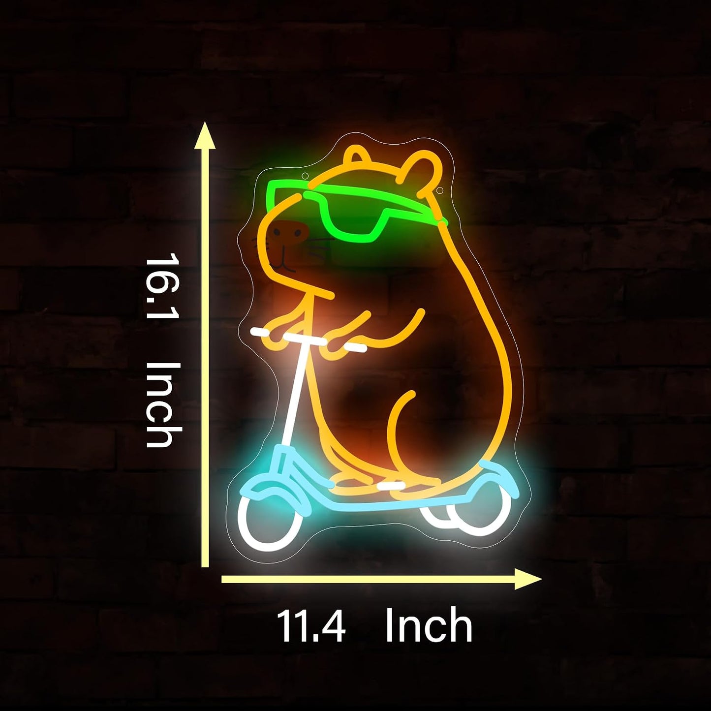 Letrero neón Capybara para dormitorio y guardería