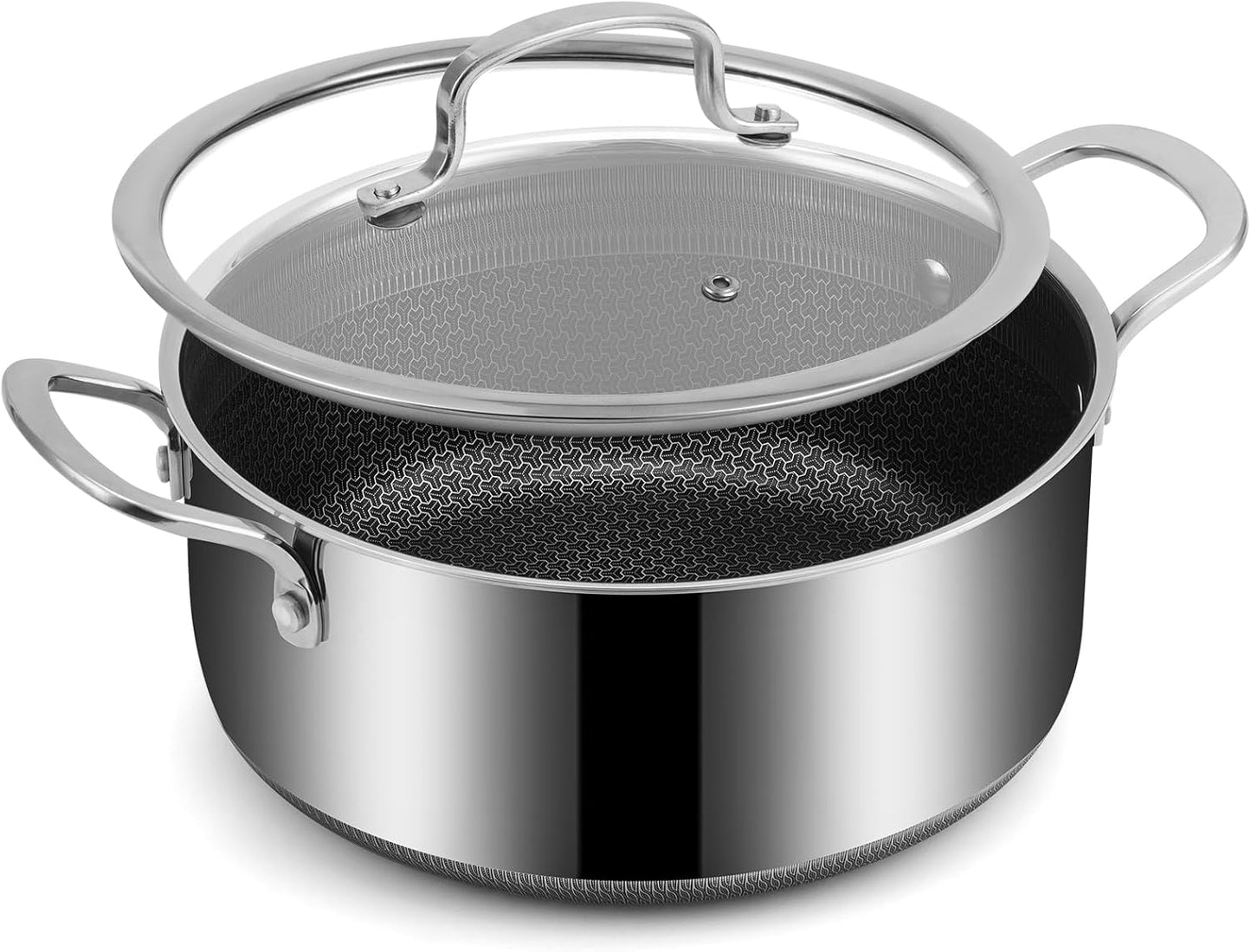 Olla antiadherente 5.2qt vidrio templado asas frescas apta horno