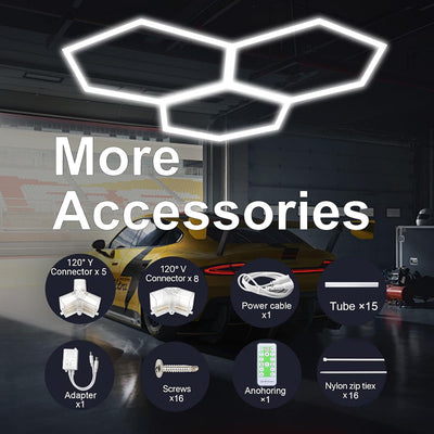 Luces hexagonales garaje 45W 6500K 24V alto brillo