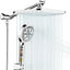 Cabezal ducha de mano lluvia 12pulg doble con filtro 10 ajustes