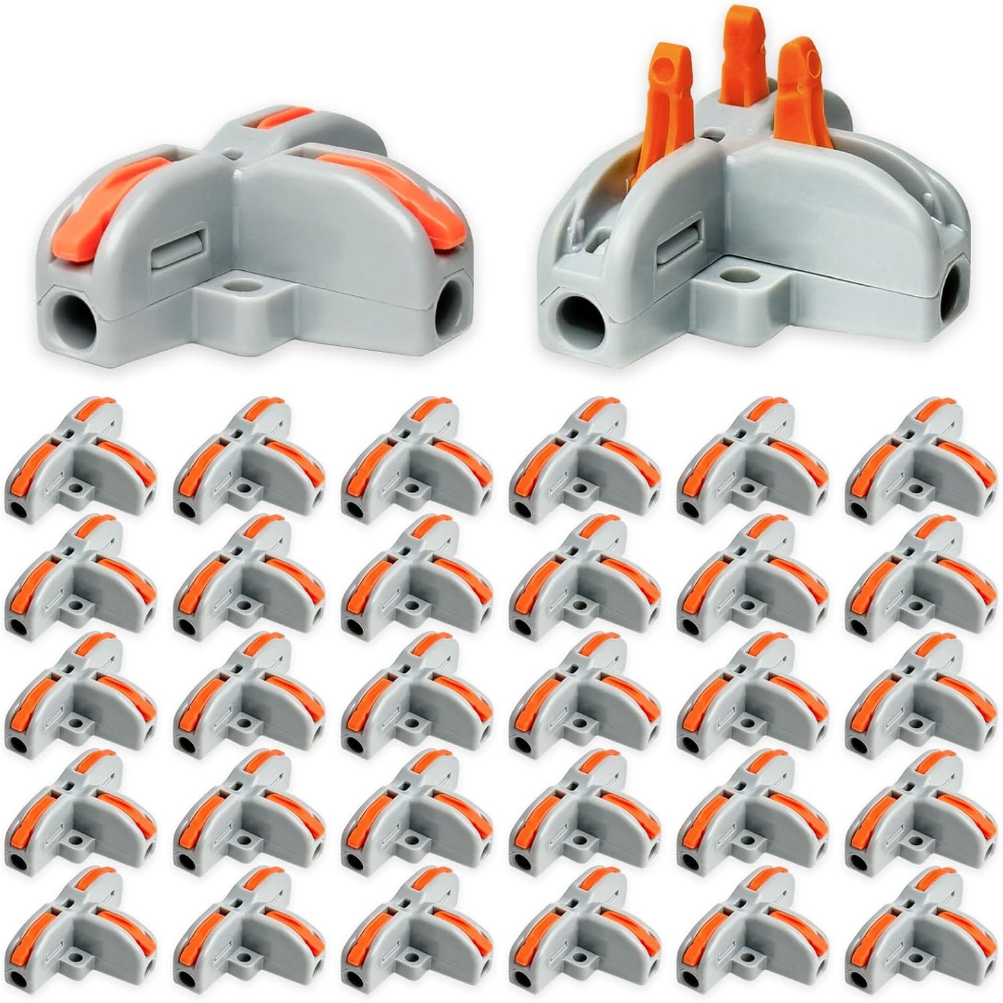 32 Conectores Cable Palanca Forma T AWG 28-12 Naranja