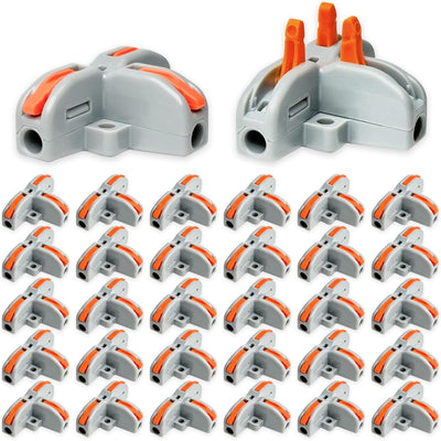 32 Conectores Cable Palanca Forma T AWG 28-12 Naranja
