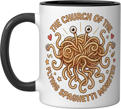 Taza Cerámica Pastafarianismo Negro/Blanco
