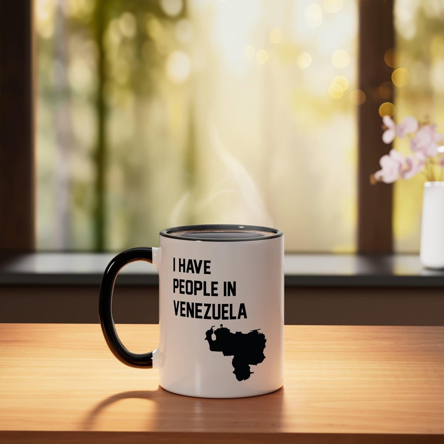 Taza Cerámica Negro/Blanco Venezuela