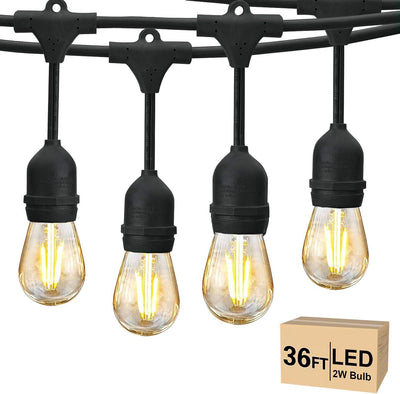 Guirnalda luces exteriores 36ft 13 bombillas Edison IP65