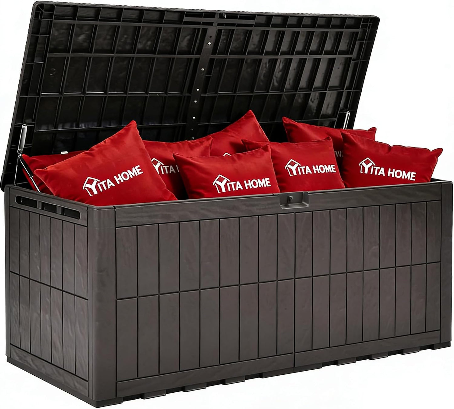 Caja almacenamiento resina 240gal con asiento 3 personas