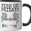 Taza Cerámica Supper Fish Negro/Blanco