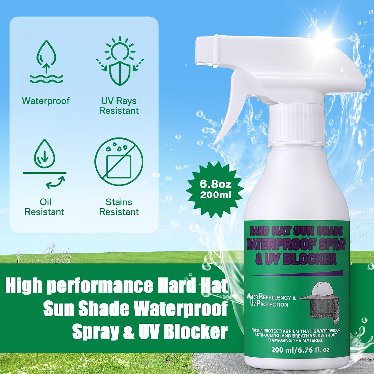 Spray UV para sombrero tela impermeable trabajo exterior
