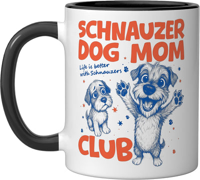 Taza cerámica para mamá perro Schnauzer estilo black/white