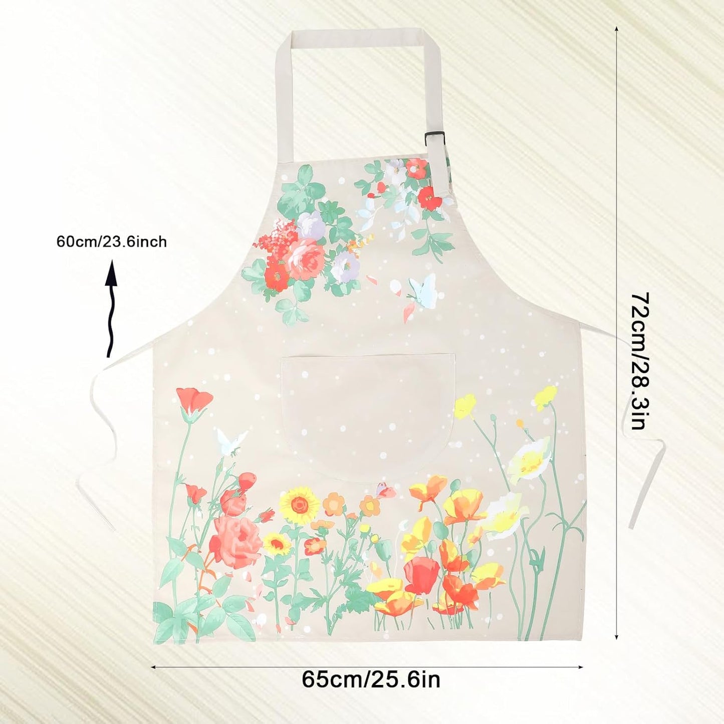 2 Delantales Florales Impermeable Ajustable Cuello Cocina