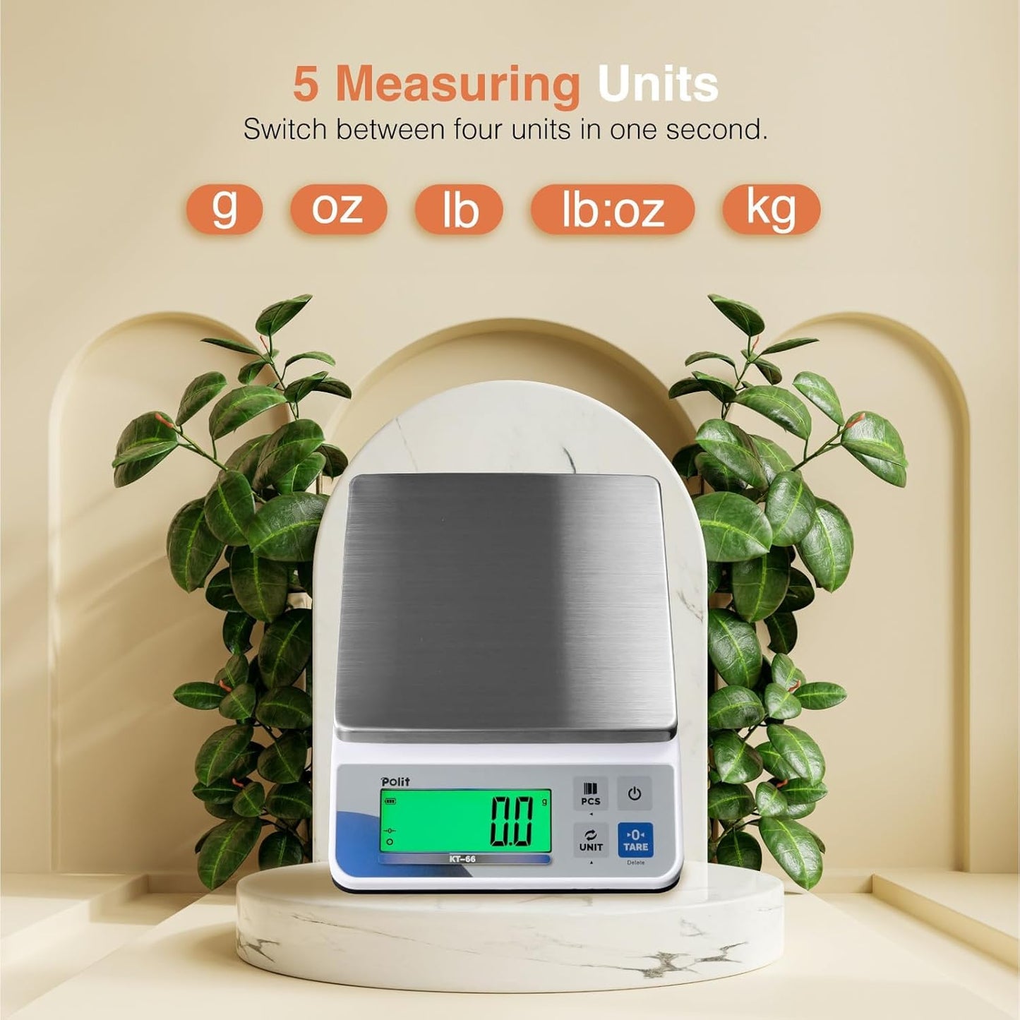 Báscula digital cocina KT-66 3kg 0.1g acero inox