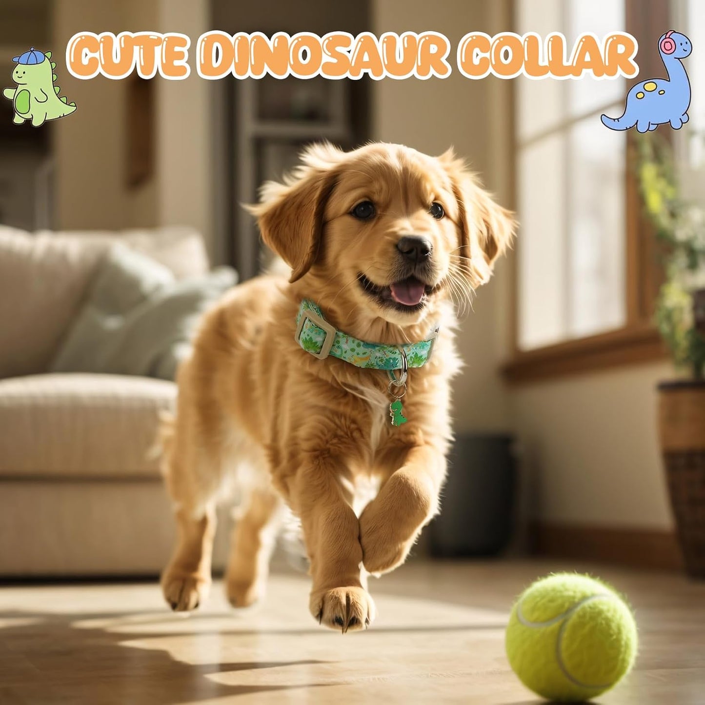 Collares dinosaurio para perros pequeños ajustables