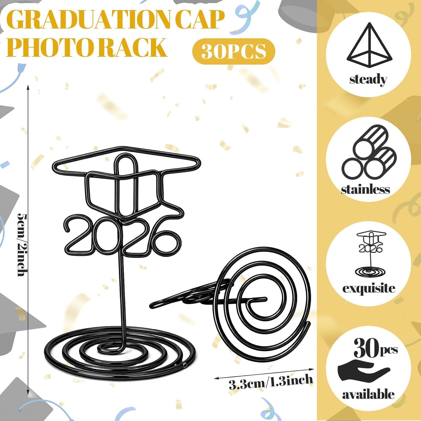 Soportes negros para centros de mesa de graduacion 2026
