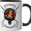 Taza cerámica MacGregor Clan Badge Rob Roy Tartan y espadas negra/blanca