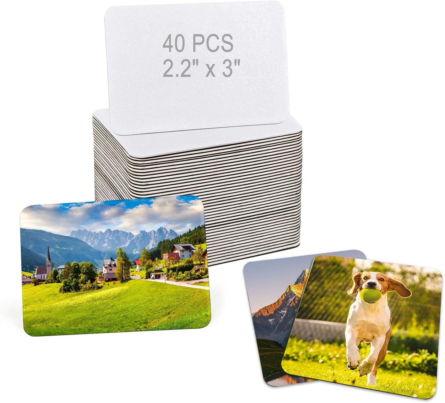 40 imanes rectangulares blancos de sublimación 2.2 x 3 pulgadas para prensa de calor