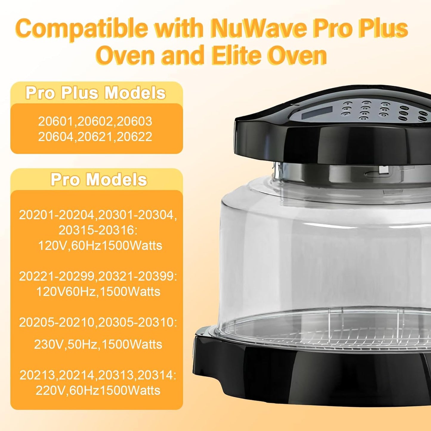 Tapas plástico comp Nuwave Pro Plus y Elite transparente