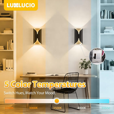 Apliques LED aluminio negro y dorado IP65 12W