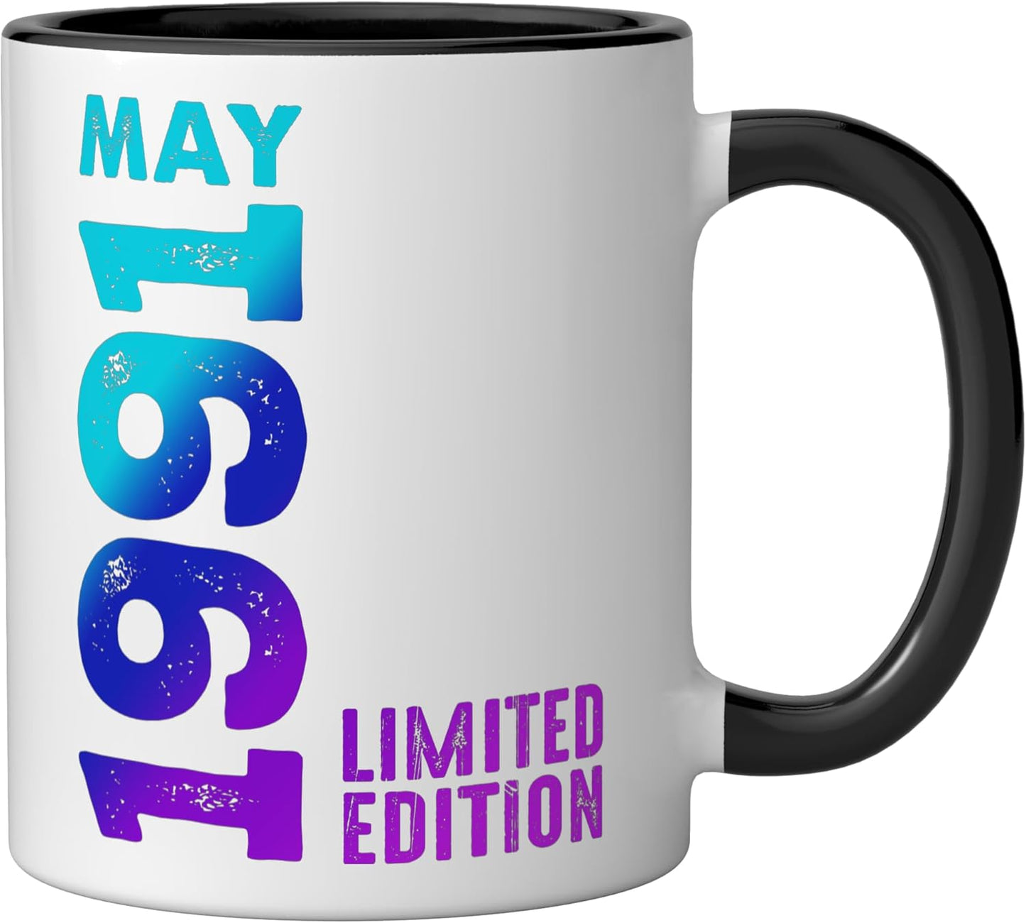 Taza cerámica vintage edición limitada 1991 negro/blanco