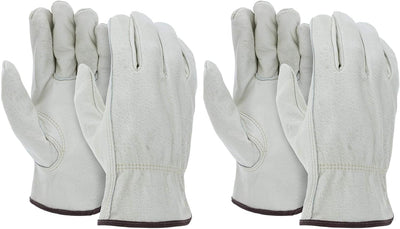 12 Pzas Guantes Cuero Vaca Resistentes para Camión Almacén