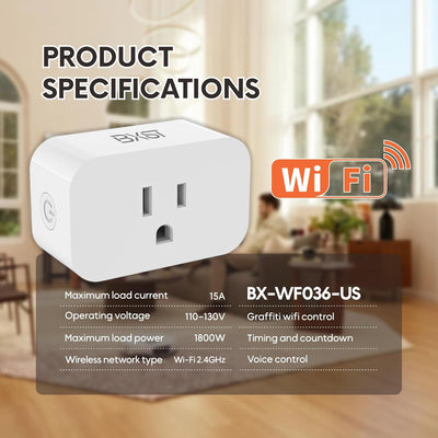 Enchufe WiFi inteligente con Alexa y Google Home 15A
