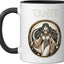 Taza cerámica Tanit diosa de la luna Cartago negra/blanca