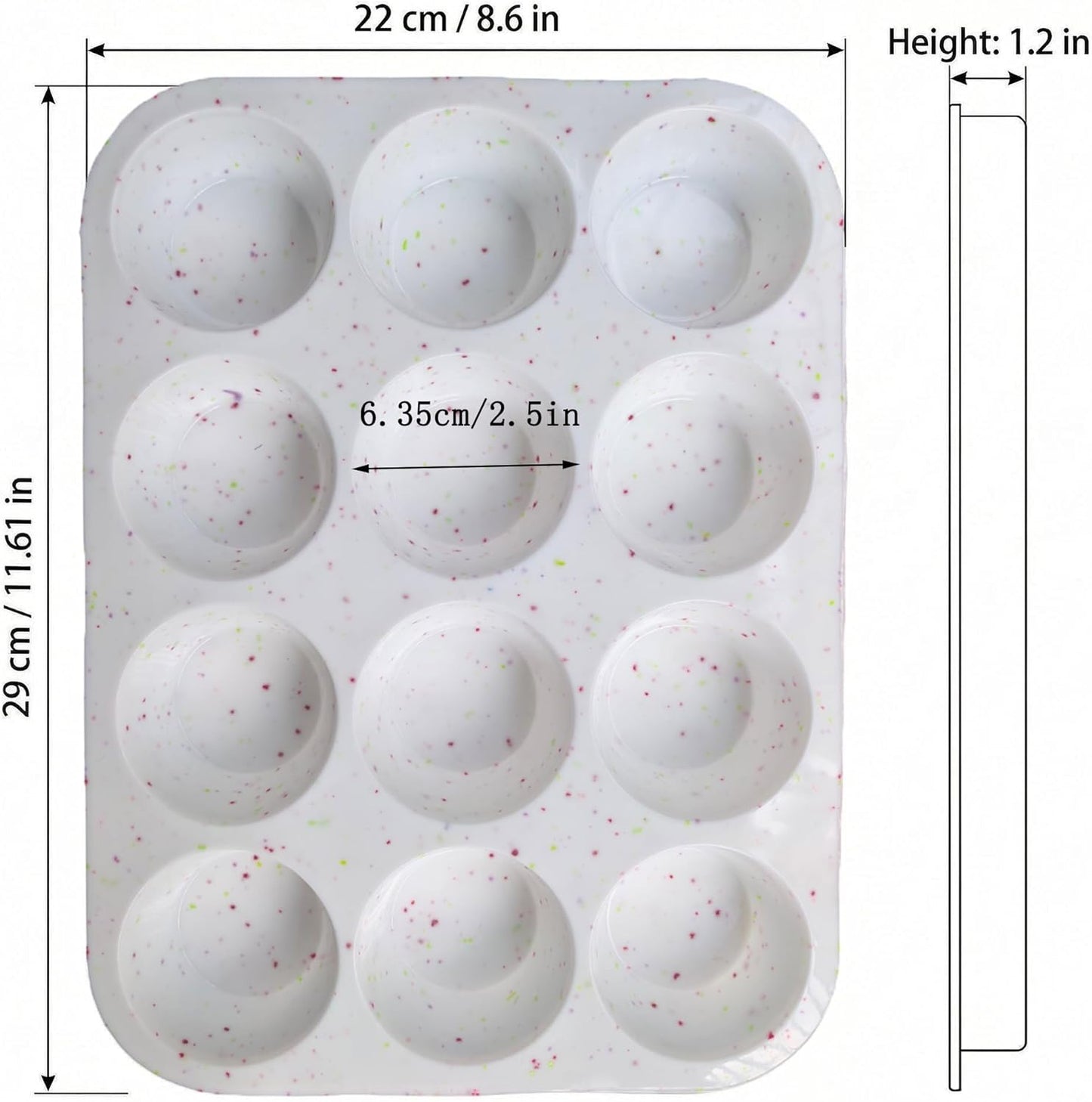 Molde de silicona para magdalenas 12 tazas antiadherente
