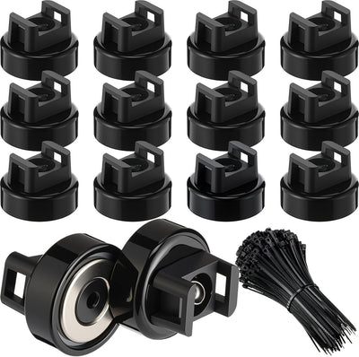 Set 12 Clips Magnéticos Cable 50 Lazo Nylon Hogar Oficina