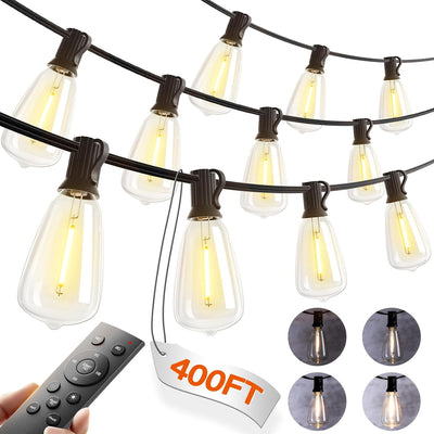 Cadena luces exterior 400pies LED control remoto